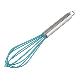 sourcing map Egg Whisk Stainless Steel Whisk Mixer Kitchen Utensil for Blending, Whisking, Beating and Stirring Blue