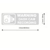 3.5x1.1 inch 5pcs Clear White Warning Dash Cam Recording Sticker,