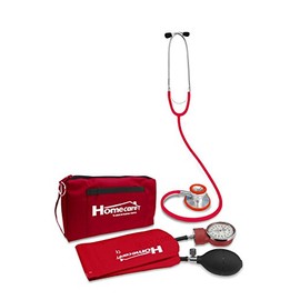 HOMECARE Kit Baumanómetro Con Estetoscopio Dúplex Rojo
