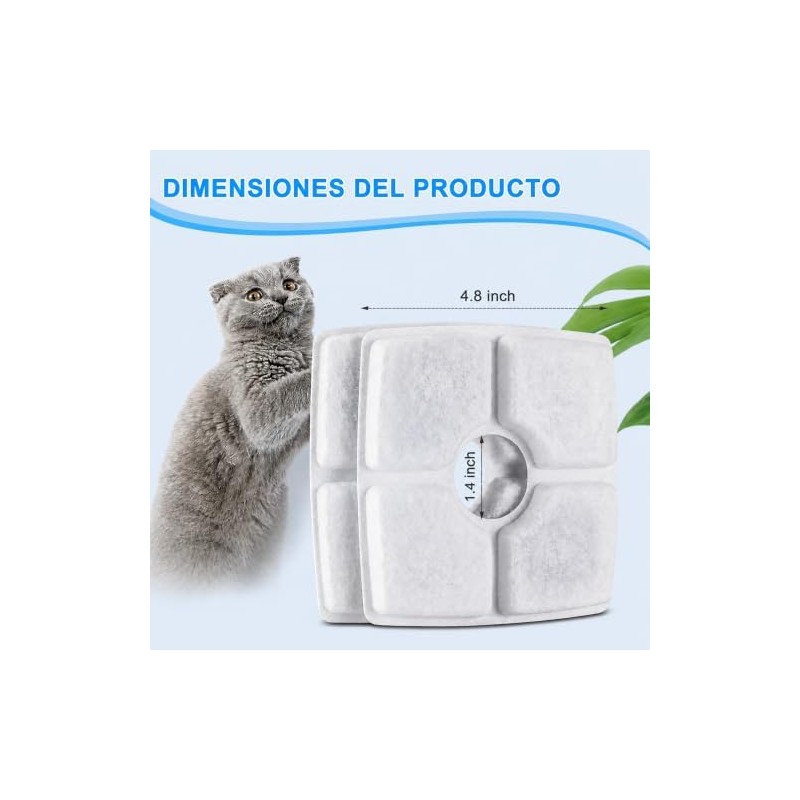 10 Pcs Filtros para Fuentes para Gatos Cuadrada de 84