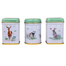 New English Teas Woodland Animals 3x Mini Tea Tin Gift Pack with Loose Leaf Black Tea, 0.07 kg MT78