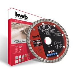 kwb RED-LINE Diamond Cutting disc - Turborand, Set for Angle Grinders and Cut-Off Machines, Ø 125 x 22 mm