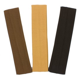 Mytoptrendz® Stretchy Headband Soft Fabric Kylie Hairband Headband Bandeau Plain Girls Ladies Bandeau Boys Sports Accessories (3 pcs Assorted Brown Tone)