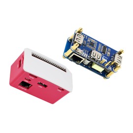 waveshare Ethernet/USB HUB HAT B with Box ABS Case for Raspberry Pi Zero/Zero W/2 W/Zero WH/2 WH,PC,with 1 RJ45 10/100M Ethernet Port, 3 USB Ports Compatible with USB2.0/1.1