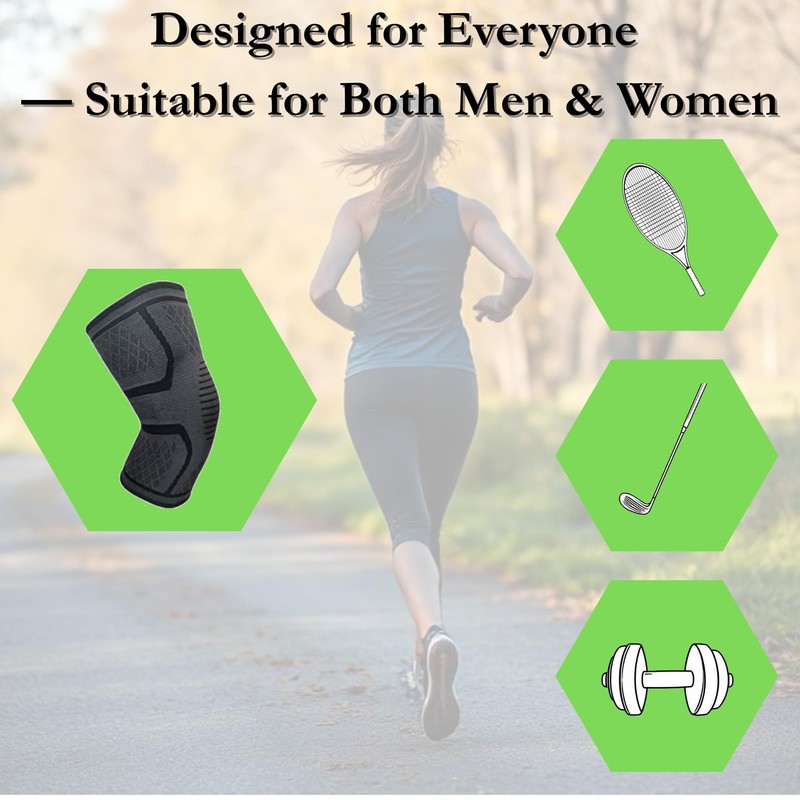 Bargain Wells Black Knee Support Brace Sleeve — Sports &