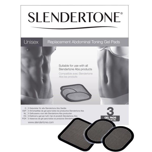 Slendertone Replacement Gel Pads for All Slendertone Abdominal Belts, 1 Set (3 Gel Pads)