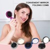 1st Choice Folding Hair Brush with Mirror,Round Mini Compact Massage