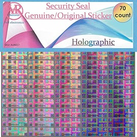 Tamper Proof Stickers, Tamper Evident Stickers. Genuine Original Holographic Security Seal, Tamper Resistant Hologram Foil Tape Feature with Serial Numbers. Strong Adhesive. (70 Stickers)