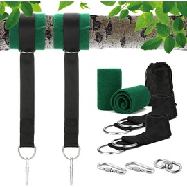 Namvo 300kg Hanging Tree Swing Straps Ultra Strong 1.5m with Safety Clasp, Snap Hook and Tree Protector Pads for Hammocks and Swings