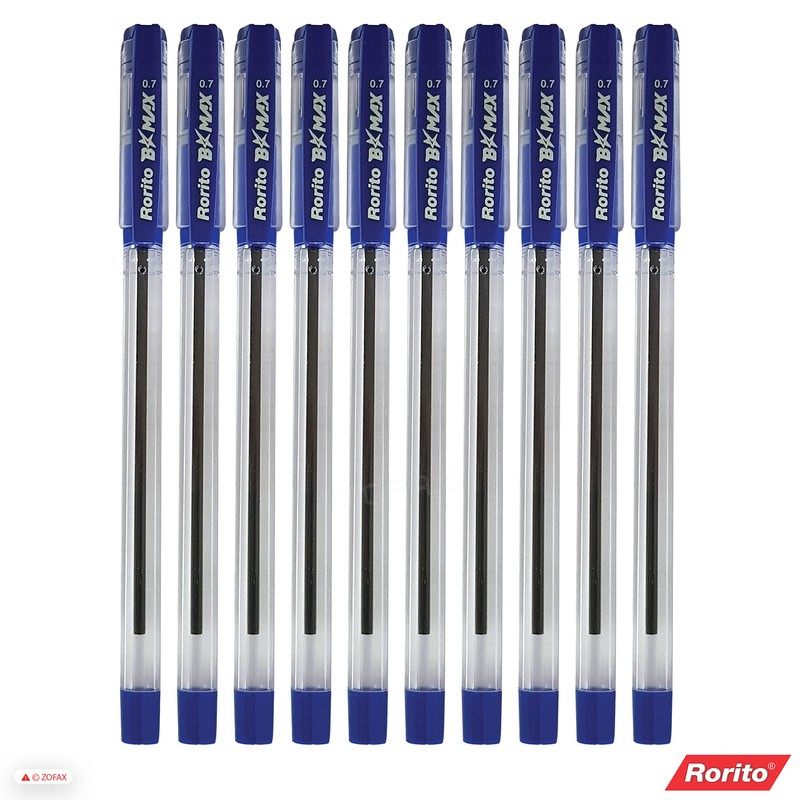 rorito 10 x 0.7mm B Max BLUE Ballpoint Pens Unique