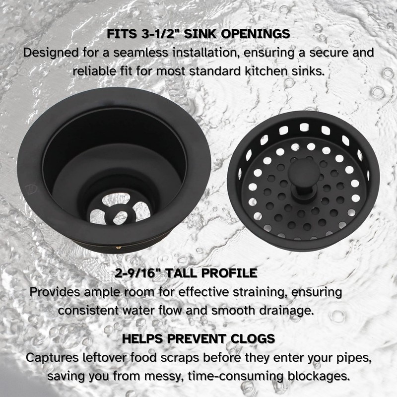 Westbrass R214-62 3-1/2-Inch Large Post Style Kitchen Sink Basket Strainer,