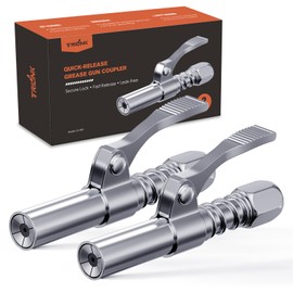 Fettpresse-Mundstück 2 Stück – Schnellverschluss-Fettpresse-Adapter mit Einhandbedienung – Fettpressenkupplung mit 6-Backen-Verriegelung – Aufsatz passend für 1/8" NPT, SAE und Metrische Schmiernippel