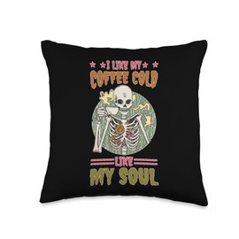 I Like My Coffee Cold Like My Soul Iced Caffeine Throw Pillow