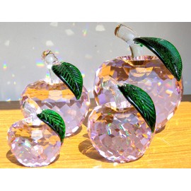 Crystal Glass Apple, Apple Figurine, Interior, Feng Shui, Sun Catcher, Miscellaneous Goods, 1.6 Inches (40 mm), 2.0 Inches (50 mm), 7 Colors
