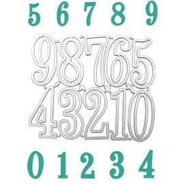 Number Cutting Dies Stencils, Numbers Cutting Dies Metal Cutting Stencils Silver Numbers Embossing Stencils Cutting for DIY Cutting Invitation Cards Scrapbooking Album Paper Cards