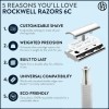 Rockwell 6C Razor, White Chrome Adjustable 6 Settings For Men