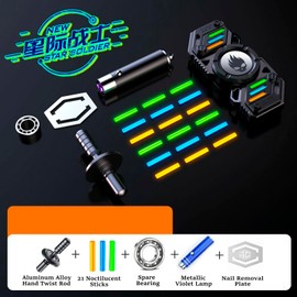 YIJO Fidget Spinner, Colorful Glow in The Dark, High Speed and Silence, Cool Metal Mechanical Gear Shape Design with Skull Symbol, Anti-Anxiety and Stress Release for Kids and Adults