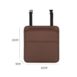 Car Organiser, Car Back Seat Organiser Storage Bag, Car Bin with Adjustable Buckle Strap, High-Quality Leather Car Seat Organiser, Universal Back Seat Organiser