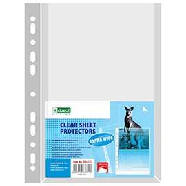 D.RECT Document Wallets 170 Mic/µm/Micron Thickness 0.17 mm PVC Packaging Pack of 10 A4 Transparent Transparent Enlarged