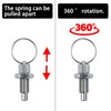 Bntyok 2pcs Spring Plunger Indexing Pin with Pull Ring Spring