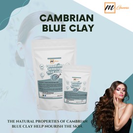 mGanna 100% Natural Cambrian/Serbian Blue Clay for Facial Masks, Creams, Body Wraps, Soft Peels and Scrubs, and Soap Making 1 LBS / 454 GMS