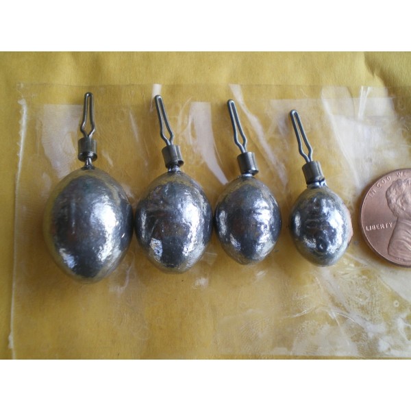 HOME MADE 80 PCS. DROP SHOT EGG SINKERS, 1, 3/4,