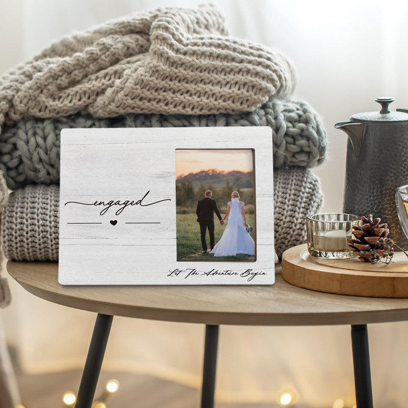 ANIANG Engagement Picture Frame, Engagement Gifts for Couples Newly Engaged,