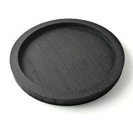 CYS EXCEL 11 Inch Black Round Wooden Tray, Decorative Serving Trays for Ottoman Coffee Table Candle Holder Home Decor Accessories
