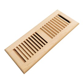 Homewell Maple Wood Floor Register Vent Cover, Drop in Vent with Damper, 4x12 Inch, Unfinished