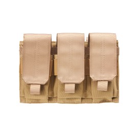 Single Airsoft Pistol Molle Ready Triple M4 Magazine Pouch - Code 11(Color: Tan)