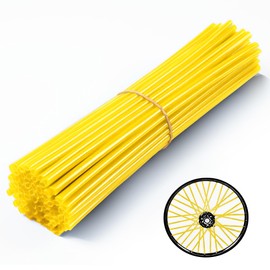 Universal Bicycle Bike Spoke Covers - 72Pcs Motorcycle Wheelchair Wheel Spoke Wraps, Dirt Bike Spoke Skin, Pipe Trim for 8"-21" Spoke Rims Spoke Covers Decoration Protector DRZ400 DRZ400S (Yellow)