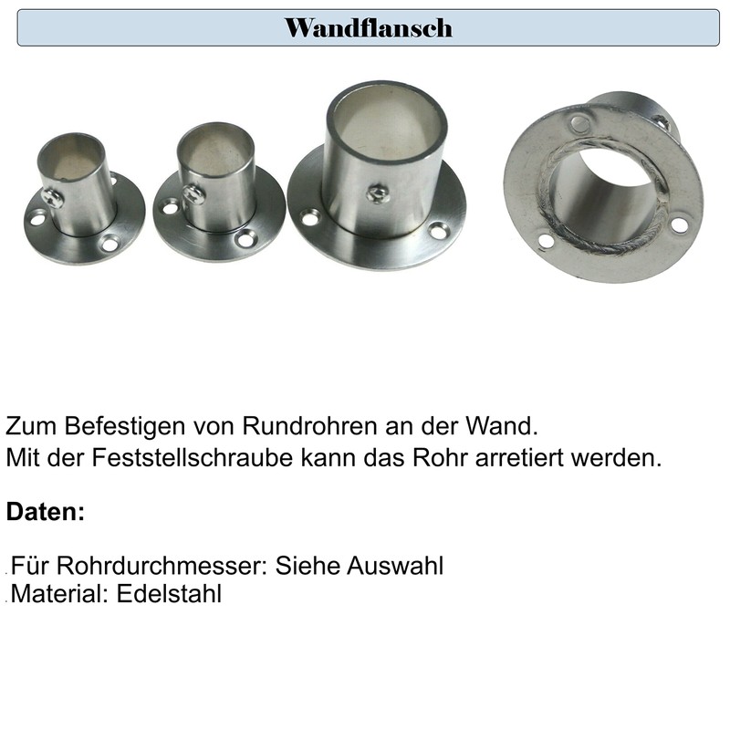 Stainless Steel Wall Plate Wall Mount Flange Bearing Round Pipe