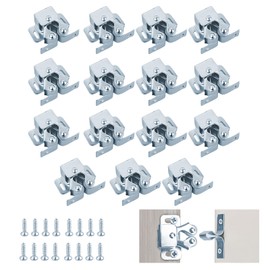 Pack of 12 Furniture Catch Double Roller Door Catch Camping Drawer Lock with Screws Snap Lock Metal Cabinet Door Lock for Bookcase, Cupboard, Cupboard and Wardrobe