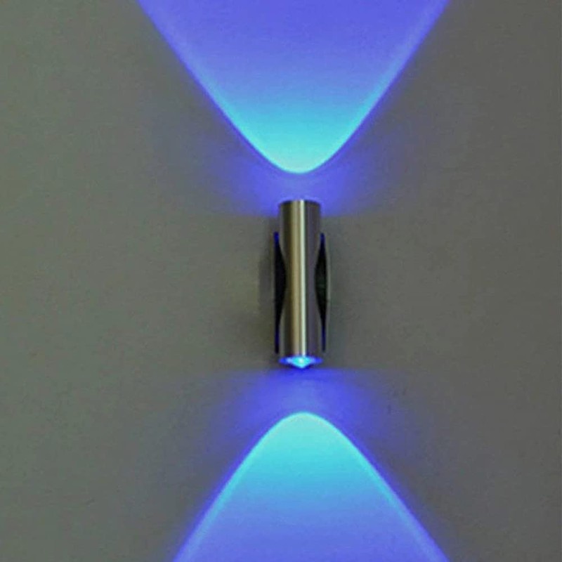 HOKY Double-Headed LED Light Bedroom Blue Aluminum Wall Lamp Home