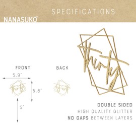 NANASUKO - Decoración para tarta de 30 cumpleaños, treinta, con marco geométrico moderno, purpurina dorada de doble cara, calidad premium fabricada en Estados Unidos