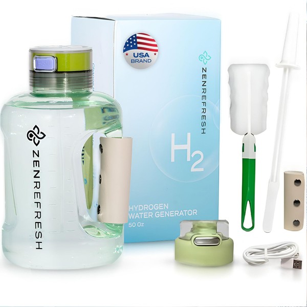 Zen Refresh 50 Oz Hydrogen Water Bottle, 2024 New SPE/PEM
