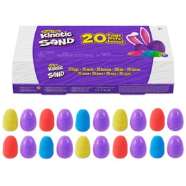 Kinetic Sand, 20-Pack Eggs with 3.3lbs Red, Yellow & Blue Play Sand for Egg Hunts, Party Favors & Goodie Bags, Sensory Toys for Kids Ages 3 and up