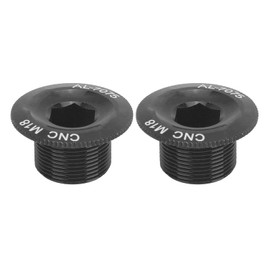 M18 Bicycle Crank Cover Screw Cap Dustproof Waterproof Aluminium Alloy Parts for Prowheel Hollow Integrated Crankset (M18 Black) Pack of 2