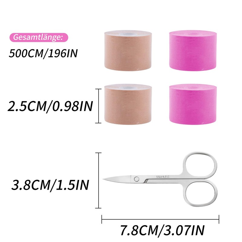 4 Rolls Face Tape Lifting Face 2.5 cm x 5