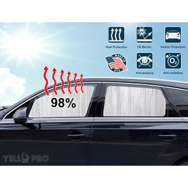 YelloPro Auto Side Window Rear Seat 2nd Row Sunshade (2PCS) Custom Fit for 2023 2024 2025 Ford F-250 F-350 F-450, Super Duty XL XLT Lariat Platinum Limited King Ranch, 2DR Super Cab (Smaller Window)