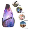 NISENASU Purple Blue Galaxy Sling Bag Crossbody Backpack,Dark Space Stars