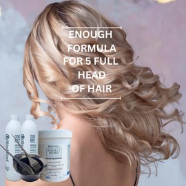 1.1 Pound Tub Premium White Toner Dye Hair Bleach Powder Lightener + 13.5 OZ 9% 40 Vol Developer +More (Blue Lightening Powder)