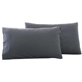 Microfiber Queen Bed Pillowcases 2 Pack, Super Soft Bed Pillow Covers Envelope Closure, Wrinkle, Fade and Stain Resistant, 20x30, Dark Grey