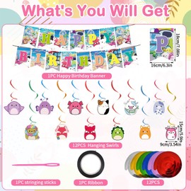 Chukua Birthday Decoration Girls Bunting Garland Hanging Decoration Birthday Banner Swirl Decorations Birthday Decoration Happy Birthday Banner Decoration for Theme Children's Birthday Party Supplies