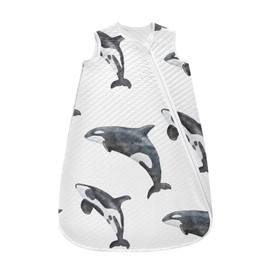 Orca Killer Whale Baby Sleeping Bag Toddler Sleep Sack Baby Wearable Blanket Sleep Suit for Infant Newborn Baby 0-6 Months
