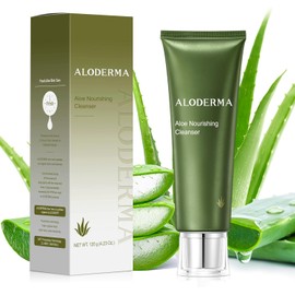 Aloderma- Gel limpiador facial reafirmante y nutritivo elaborado con aloe vera orgánico: gel limpiador facial hidratante para pieles secas y envejecidas