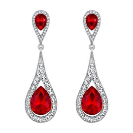 EVER FAITH Women's Earrings Austrian Crystal Elegant Dual Drop Stud Dangle Stud Earrings, Crystal, No information