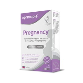 Principle Pregnancy | 30 Tablets | 1 Month Supply | 17 Essential Vitamins & Minerals | Pregnancy Food Supplement | Made in The UK by Principle Healthcare