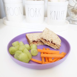 Goobie Baby Bamboo Kids Plates, Set of 4 Non Toxic & Eco Friendly Dinnerware :: Breakfast, Lunch, & Dinner Plate for Toddlers & Kids :: Great Gift for Baby Shower & Birthday