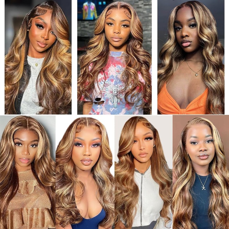 Mocwavy 13x6 Body Wave 200% Density Highlight Ombre Lace Front